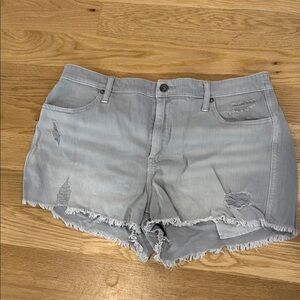Aerie Gray Distressed Jean Shorts